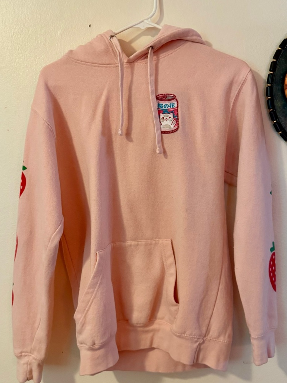 Hot Topic Pink Strawberry Graphic Hoodie